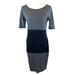 Lularoe Dresses | Lularoe Julia Sz S Gray & Black Block Print Short Sleeve Stretch Knit Midi Dress | Color: Black/Gray | Size: S