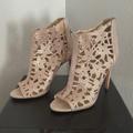 Jessica Simpson Shoes | Jessica Simpson Beige Rose Glittery Lace Shoe Booties - Size 6 Medium Ankle Boot | Color: Cream/Pink | Size: 6