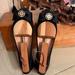 Kate Spade Shoes | Kate Spade Patent Leather Ballet Flats Eeeuc | Color: Black/Gold | Size: 6.5