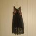 Free People Dresses | Free People Russian Nesting Doll Black Lace Dress - Size Medium High Low | Color: Black/Purple | Size: M