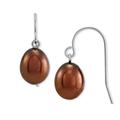 Giani Bernini Jewelry | Giani Bernini Chocolate Pearl And Sterling Silver Drop Earrings | Color: Red/Silver | Size: Os