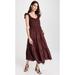 Madewell Dresses | Madewell Midi Dress Smocked Tiered Eyelet Ruffle Long Fit & Flare Size 2 | Color: Red | Size: 2