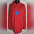 Columbia Shirts | Columbia Mens Pfg Tamiami Ii Red Long Sleeve Shirt Size 2xl Nwt | Color: Red | Size: Xxl