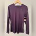 Nike Tops | Brand New Nike Running Long Sleeve Fitness Workout Shirt Size L Womens | Color: Purple/White | Size: L