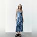 Zara Dresses | Brand New Zara Slip Dress In A Denim Pattern | Color: Blue | Size: Xs