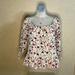 American Eagle Outfitters Tops | American Eagle Outfitters Floral Boho Peasant Blouse 3/4 Sleeves Medium Euc | Color: Brown/White | Size: M