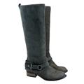 Coach Shoes | Coach A7220 Natale Oil Nubuck Tall Heeled Boots In Slate | Color: Gray | Size: 7.5