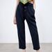 Zara Pants & Jumpsuits | Flowy High Waisted Pants Navy - Nwt | Color: Blue | Size: Xs