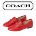 Coach Shoes | Coach Hanna Chain Leather Slip On Loafers Red Women’s Size 11 | Color: Red | Size: 11