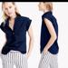 J. Crew Tops | J. Crew Tall Short Sleeve Popover Shirt Blue Navy | Color: Blue | Size: 2