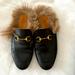 Gucci Shoes | Gucci Glamour / Glasgow Fur-Lined Slide Loafer Size 37 | Color: Black | Size: 6