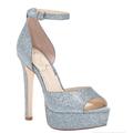 Jessica Simpson Shoes | Jessica Simpson Heels Stilettos Shoes Pumps Platform Peep Toe Beeya Womens Sz 9½ | Color: Cream | Size: 9.5