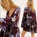 Free People Dresses | Free People] Burgundy Purple Flower Details V-Neck Oversize Tunic Dress | Color: Purple | Size: S