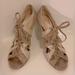 Kate Spade Shoes | Kate Spade Size 9b Heeled Lace-Up Suede Leather Sandals With Straps. | Color: Cream/Tan | Size: 9