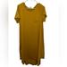 Lularoe Dresses | Lularoe Carly Hi Low Yellow Short Sleeve Pull On Dress Size Large | Color: Yellow | Size: L