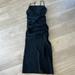 Zara Dresses | Black Zara Strappy Black Dress With Scrunch And Slit | Color: Black | Size: Xs