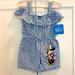 Disney Bottoms | Disney Minnie Mouse Romper | Color: Blue/White | Size: 3tg