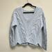 Anthropologie Sweaters | Anthropologie Chunky Knit Sweater Alpaca Blend V Neck Size Small Blue | Color: Blue | Size: S