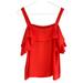 J. Crew Tops | J. Crew 100% Silk Red Cold Shoulder Short Sleeve Ruffle Top Blouse | Color: Red | Size: 4