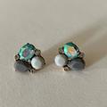 J. Crew Jewelry | J. Crew Earrings Cluster Blue Gray Gold Stud - Euc | Color: Blue/Gray | Size: Os