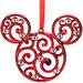 Disney Holiday | Disney Bohemian Holiday Filigree Red Mickey Mouse Ears Icon Christmas Ornament | Color: Red | Size: Os