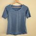 Columbia Tops | Columbia Size Small Blue & Gray Striped Short Sleeve T-Shirt | Color: Blue/Gray | Size: S