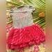 Disney Dresses | Girls Disney Princess Ruffle Dress | Color: Gray/Pink | Size: 12g