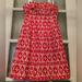 J. Crew Dresses | J. Crew Red White Ikat Cotton Strapless Dress Excellent Condition Stunning! Sz 4 | Color: Red/White | Size: 4