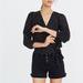 Madewell Tops | Madewell Silk Wrap Top In Star Scatter | Color: Black | Size: Xxs