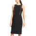 Athleta Dresses | Athleta Black Sleeveless Faux Leather Trim Dress | Color: Black | Size: Xs