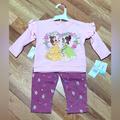 Disney Matching Sets | Baby Girls' Disney Princess Disney Princess Top And Bottom Set - Pink Size 6-9m | Color: Pink | Size: 6-9mb