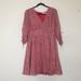 Madewell Dresses | Madewell Red Floral Midi Dress Size 10 | Color: Red | Size: 10