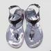 Michael Kors Shoes | Michael Kors The Jet Set 6 Jelly Thong Sandals Purple Plum Silver Metallic 8 | Color: Purple | Size: 8