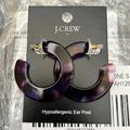 J. Crew Jewelry | J. Crew Purple Tortoise Hoop Earrings Nwt | Color: Purple | Size: Os