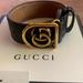 Gucci Accessories | Gucci Marmont Double G Black Leather Adjustable Bracelet | Color: Black/Gold | Size: Os