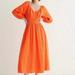 J. Crew Dresses | J.Crew V Neck Midi Dress Soft Gauze Fire Lily New | Color: Orange | Size: Xsp