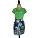 Anthropologie Dresses | Anthropologie Tabitha Green & Navy Blue Floral Aline Dress Petites Size 6p | Color: Blue/Green | Size: 6p
