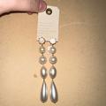 Anthropologie Jewelry | Anthropologie Pearl Drop Earrings | Color: Silver/White | Size: Os
