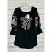 Free People Dresses | Free People Women's S Small Black Floral Embroidered Tunic Dress New Tags $148 | Color: Black | Size: S