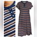 Madewell Dresses | Madewell Striped Henley T Shirt Dress | Color: Red/White | Size: S