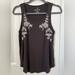 American Eagle Outfitters Tops | American Eagle Outfitters Floral Embroidered Favorite Scoop Neck Tank Nwt Small | Color: Black | Size: S