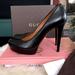 Gucci Shoes | Authentic Gucci Size 37.5 Black Platform High Heel Pumps Napa Charlotte | Color: Black | Size: 7.5