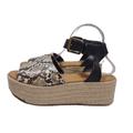 American Eagle Outfitters Shoes | American Eagle Outfitters Aeo Faux Snakeskin Platform Espadrilles Women's Size 9 | Color: Black/White | Size: 9
