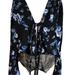 Free People Tops | Bnwt Intimately Free People Blouse Body Suit. Size Medium | Color: Black/Blue | Size: M