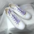 Converse Shoes | Converse White Low Top Classic Chuck Taylor Sneakers 8.5 W Lavender Laces | Color: Purple/White | Size: 8.5