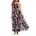 Free People Dresses | Free People Intimately Black And Pink Garden Party Floral Tiered Maxi Dress Xs | Color: Black/Pink | Size: Xs