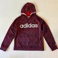 Adidas Shirts & Tops | Adidas Large 14/16 Red Black Striped Wavy Logo Sweatshirt Hoodie | Color: Black/Red | Size: Lb