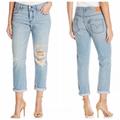 Anthropologie Jeans | Anthropologie Levi’s 501 Distress Patch Work Jeans | Color: Blue | Size: 28