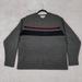 J. Crew Sweaters | J Crew Mens Sweater Size Xl ~ Gray Striped 100% Wool Knit Crew Neck Vtg Y2k | Color: Gray/Red | Size: Xl