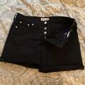Madewell Shorts | Madewell Black Denim Button Fly Shorts - Like New Condition - Fits Size 27-29 | Color: Black | Size: 27